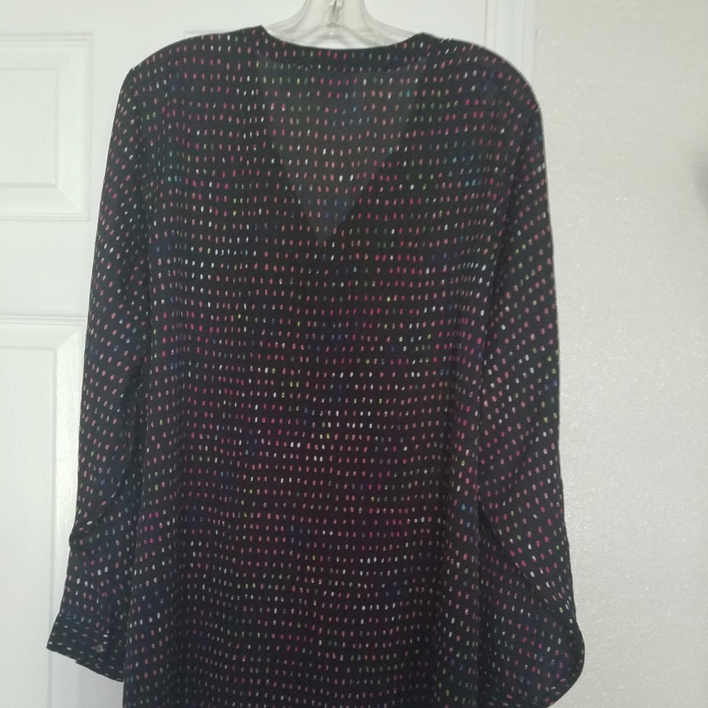 Liz Claiborne Multi Colored Polka Dot Blouse 2x